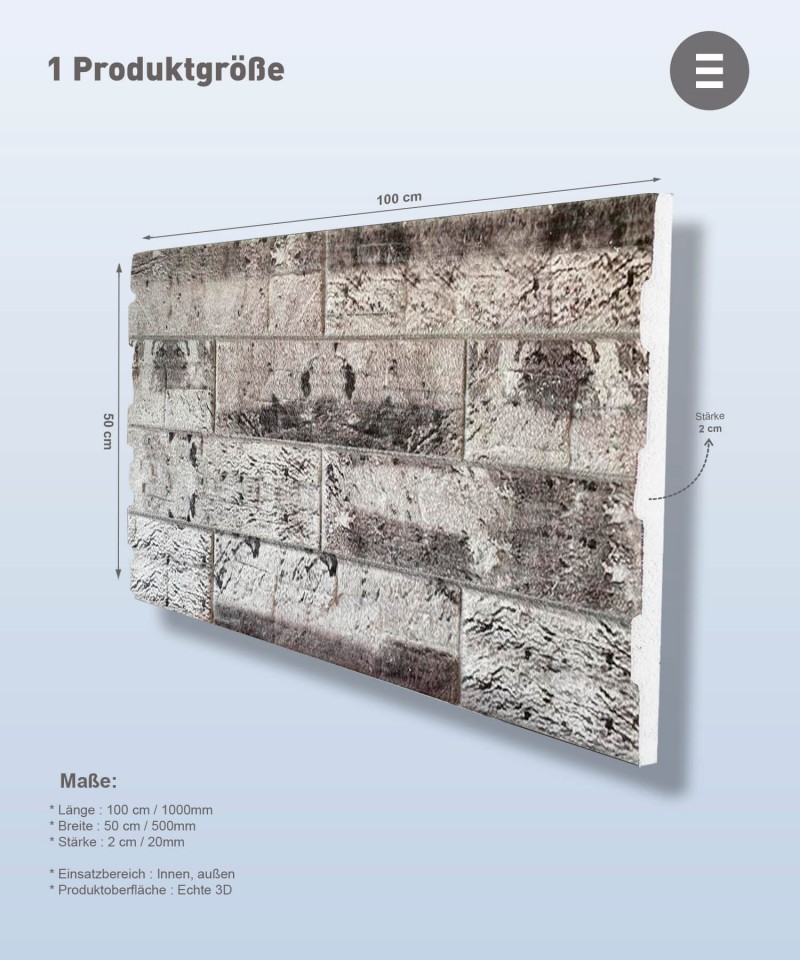 Ziegelmodell-Wandpaneel - N - 4518